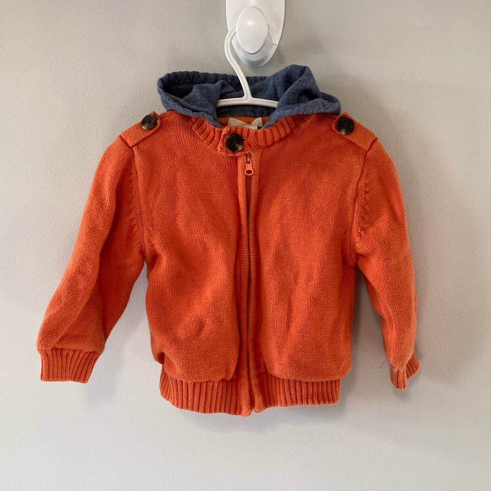 Joe Fresh Baby Boy Long Sleeved Hooded Sweater with Zipper
